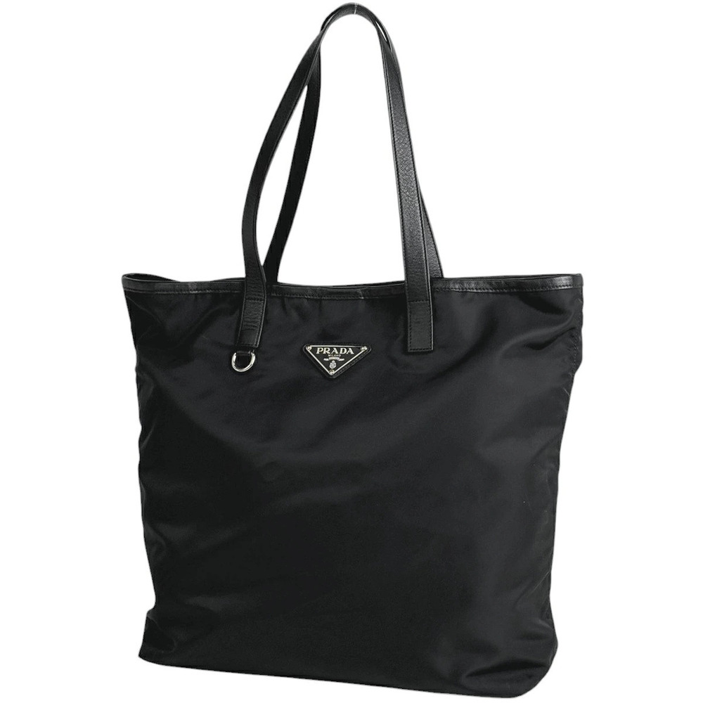 Prada Plate Tote Bag Nero Black
